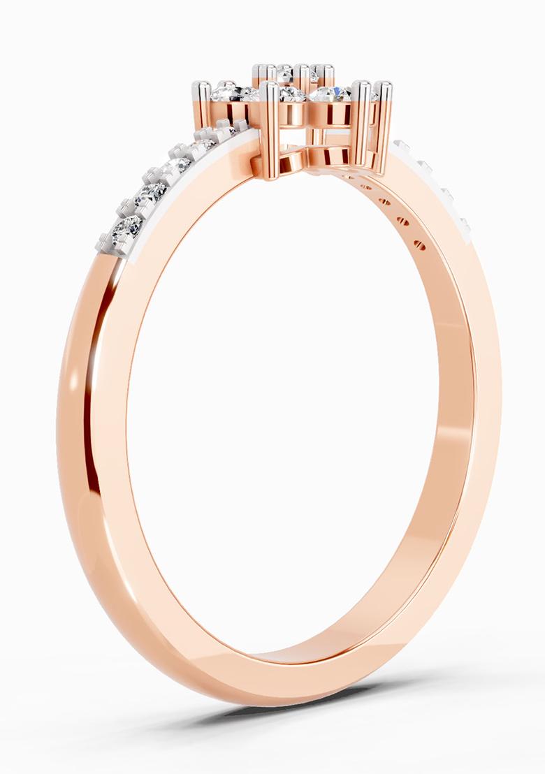 14Kt Rose Gold Lab Grown Diamond 0.33 Ct Flower Ring for Women