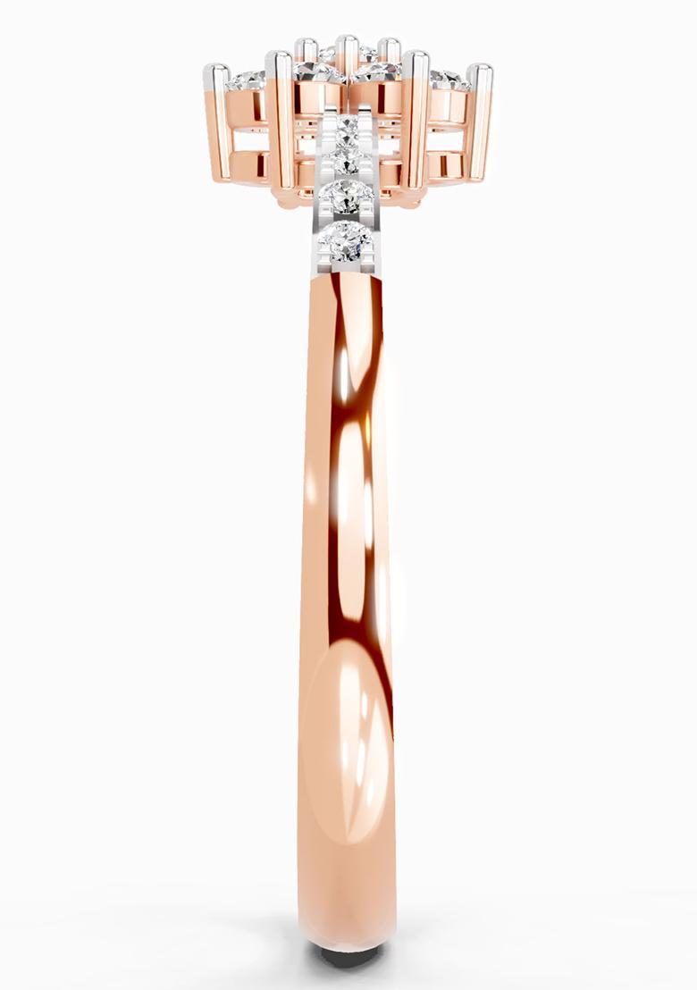14Kt Rose Gold Lab Grown Diamond 0.33 Ct Flower Ring for Women