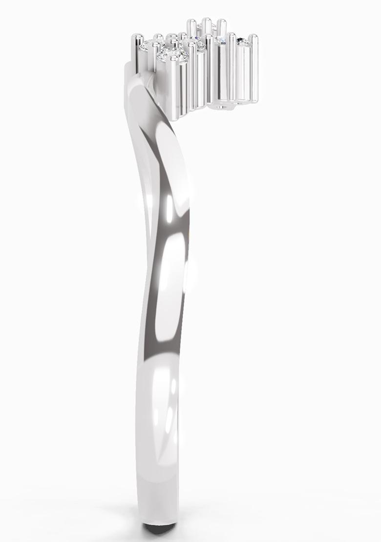 14Kt White Gold Lab Grown Diamond 0.086 Ct Cluster Ring for Women