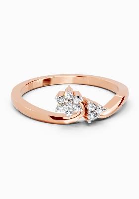 14Kt Rose Gold Lab Grown Diamond 0.086 Ct Cluster Ring for Women