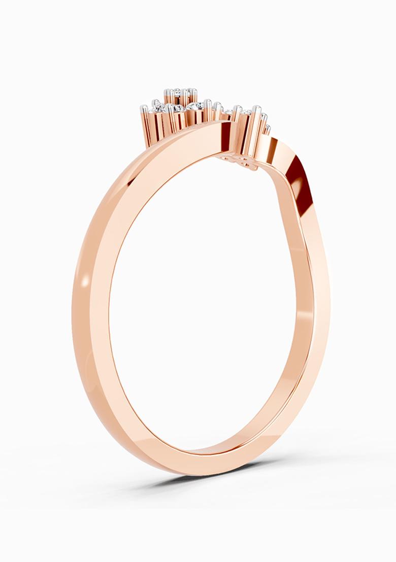14Kt Rose Gold Lab Grown Diamond 0.086 Ct Cluster Ring for Women