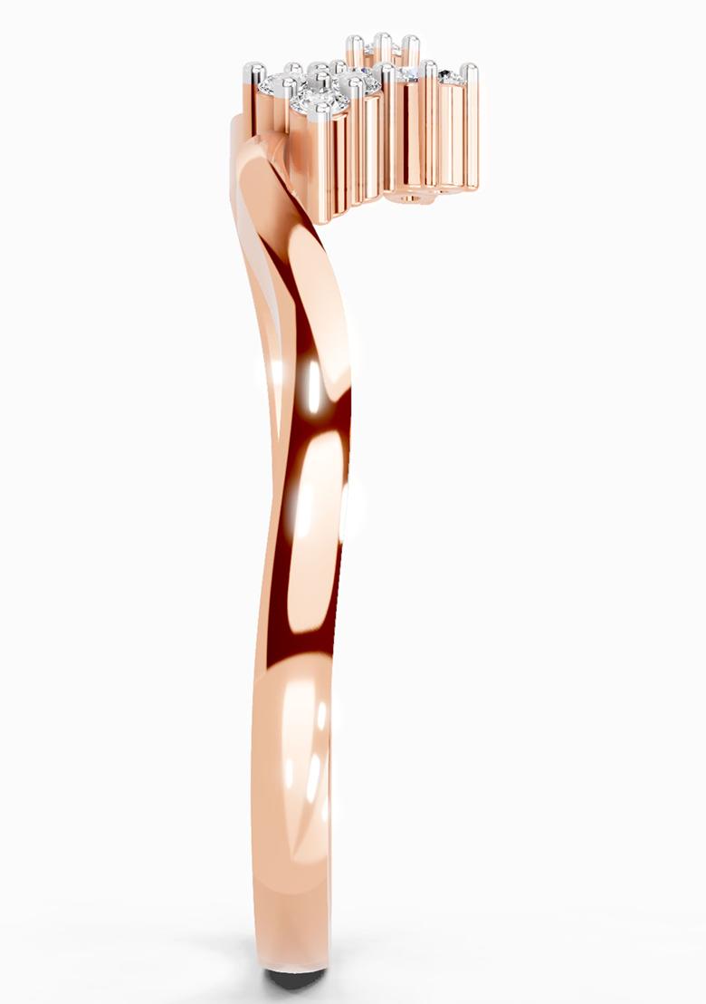 14Kt Rose Gold Lab Grown Diamond 0.086 Ct Cluster Ring for Women