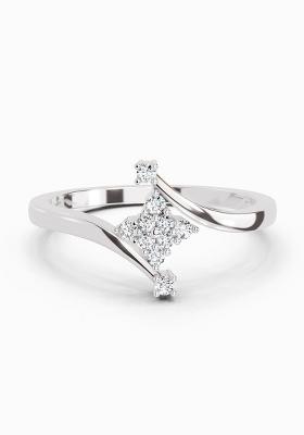 14Kt White Gold Lab Grown Diamond 0.098 Ct Cluster Ring for Women
