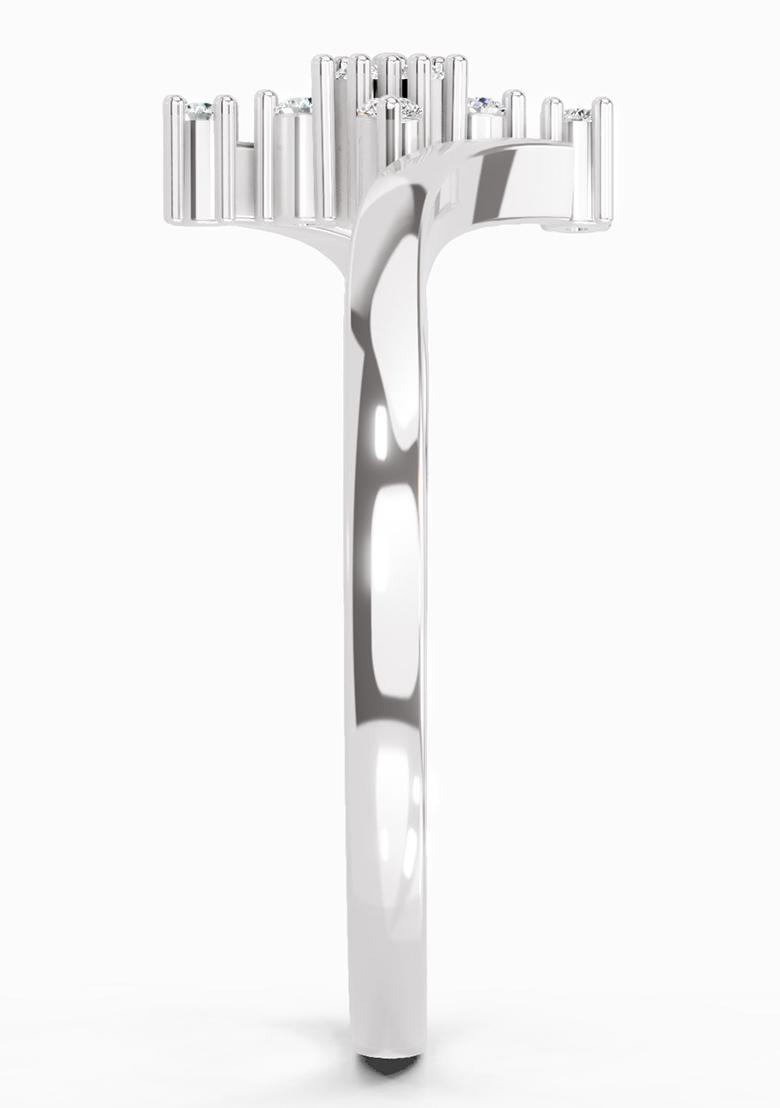 14Kt White Gold Lab Grown Diamond 0.098 Ct Cluster Ring for Women