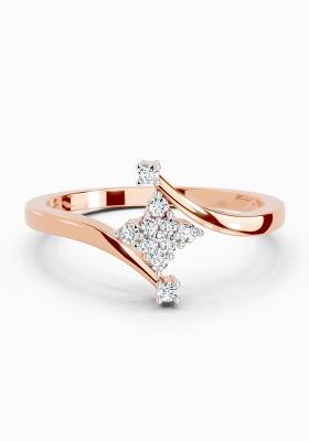 14Kt Rose Gold Lab Grown Diamond 0.098 Ct Cluster Ring for Women