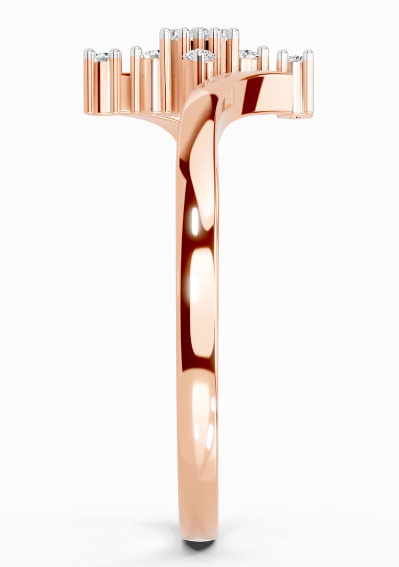 14Kt Rose Gold Lab Grown Diamond 0.098 Ct Cluster Ring for Women