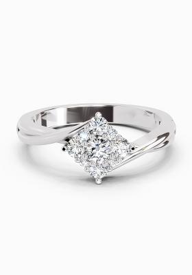 14Kt White Gold Lab Grown Diamond 0.36 Ct Cluster Ring for Women