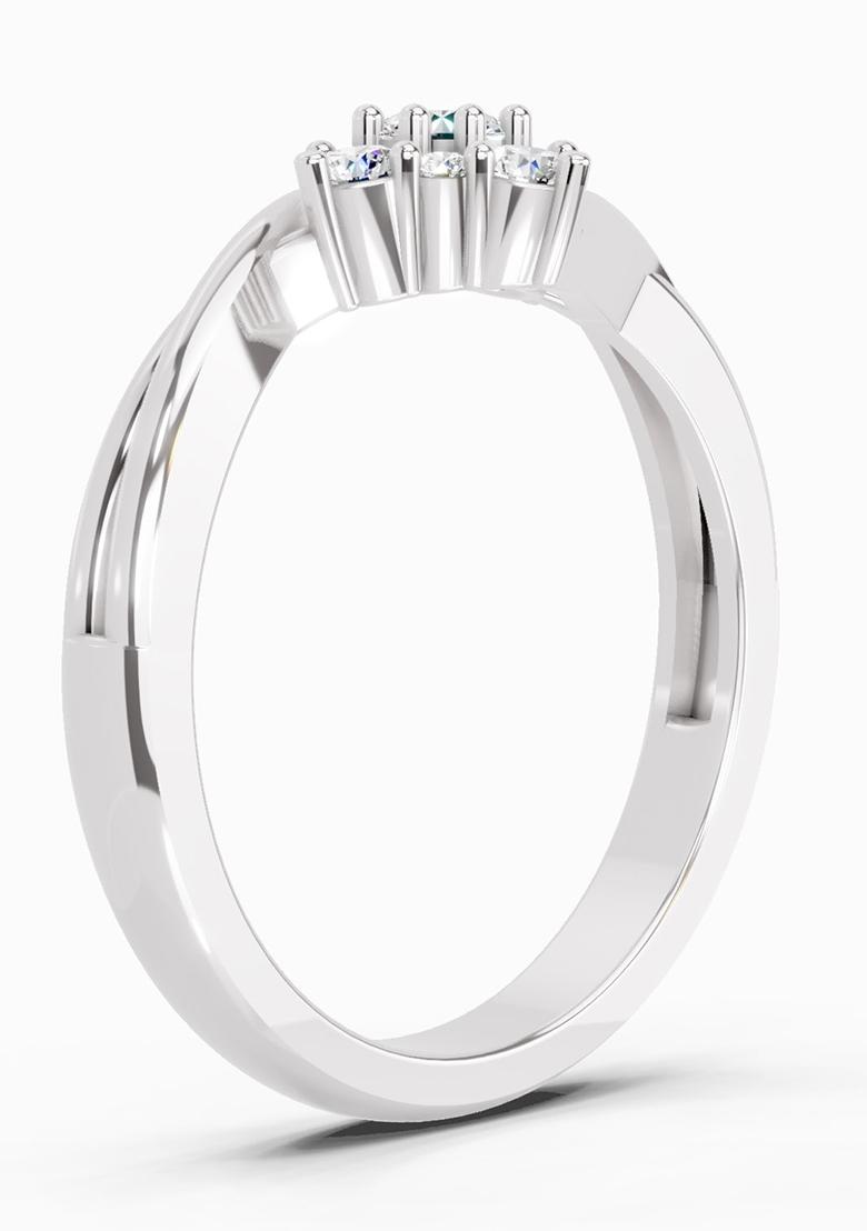 14Kt White Gold Lab Grown Diamond 0.36 Ct Cluster Ring for Women