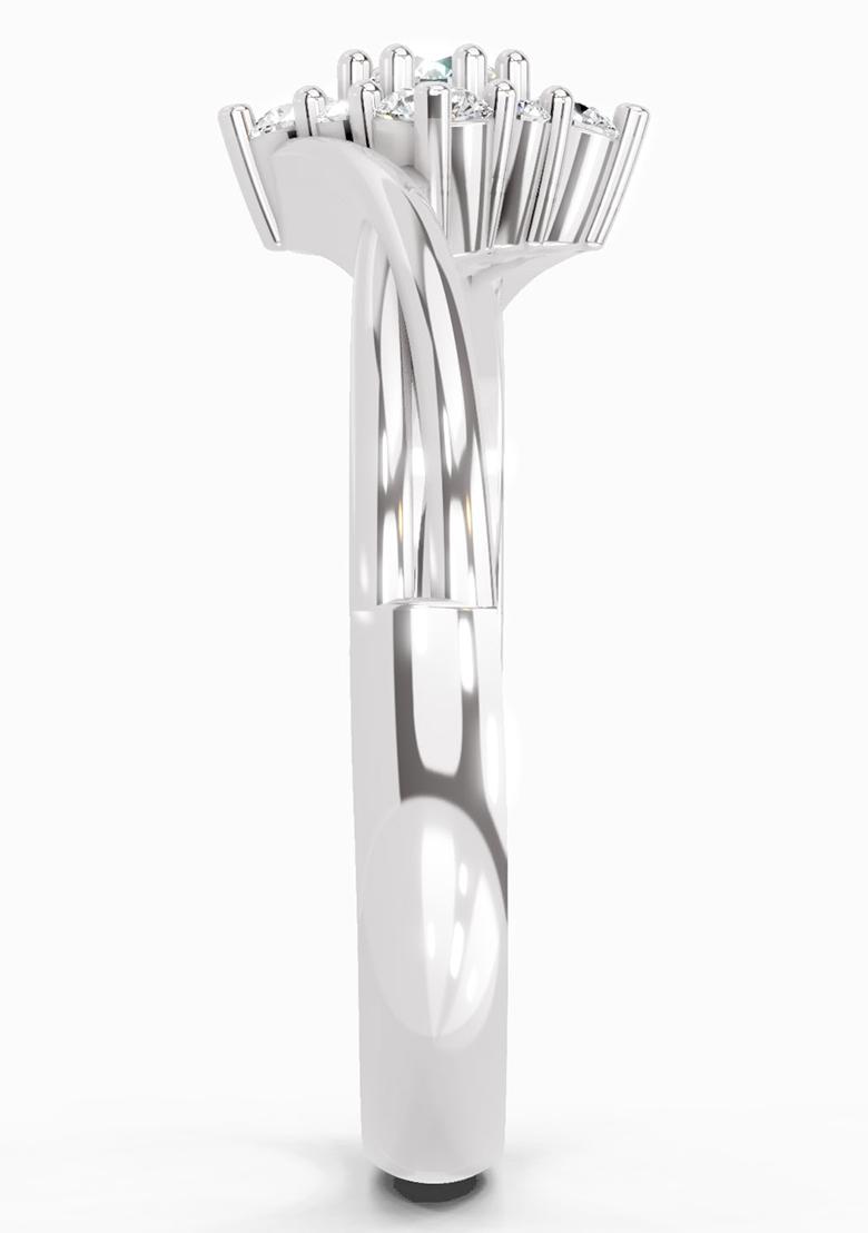 14Kt White Gold Lab Grown Diamond 0.36 Ct Cluster Ring for Women