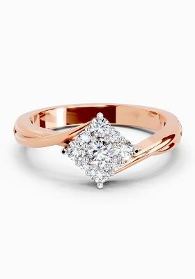 14Kt Rose Gold Lab Grown Diamond 0.36 Ct Cluster Ring for Women