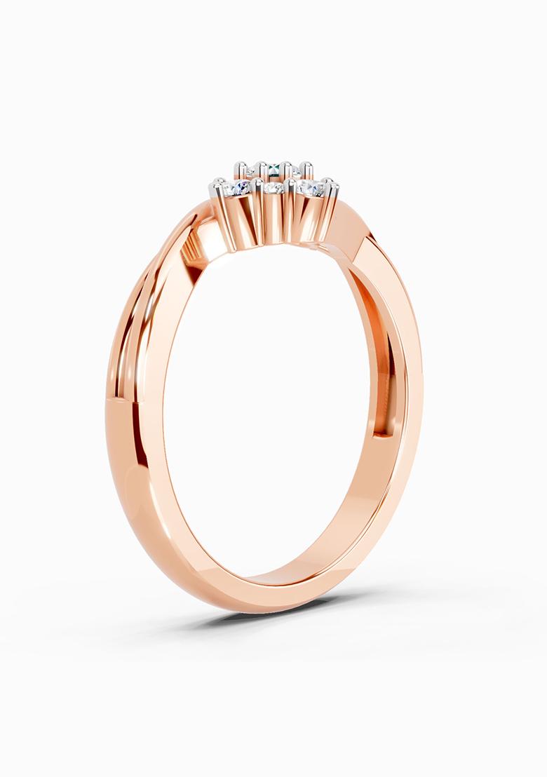 14Kt Rose Gold Lab Grown Diamond 0.36 Ct Cluster Ring for Women
