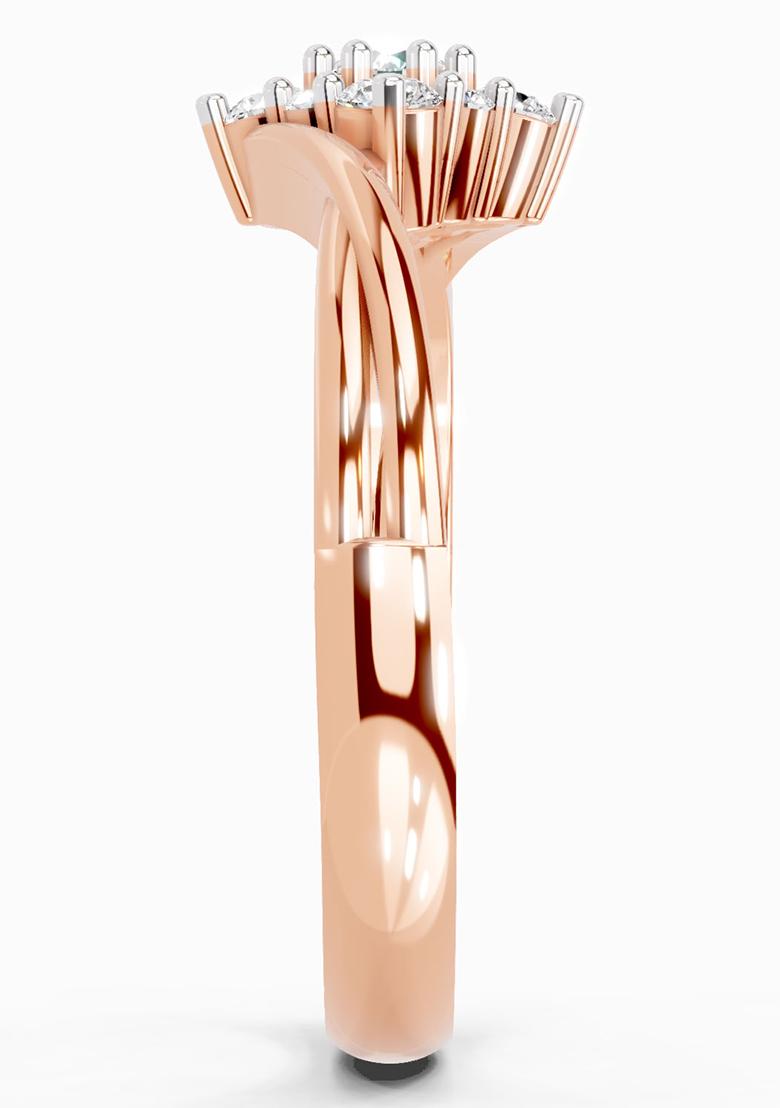 14Kt Rose Gold Lab Grown Diamond 0.36 Ct Cluster Ring for Women