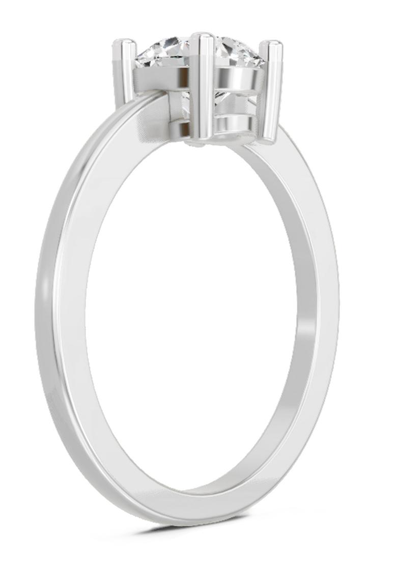 14Kt White Gold Lab Grown Diamond 1 Carat Round Solitaire Ring for Women