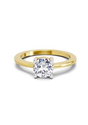 14Kt Yellow Gold Lab Grown Diamond 1 Carat Round Solitaire Ring for Women