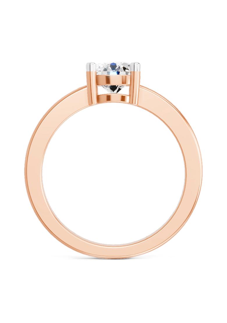 14Kt Rose Gold Lab Grown Diamond 1 Carat Round Solitaire Ring for Women