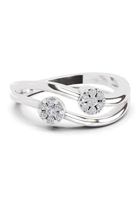 14Kt White Gold Lab Grown Diamond 0.18 Carat Round Solitaire Ring for Women