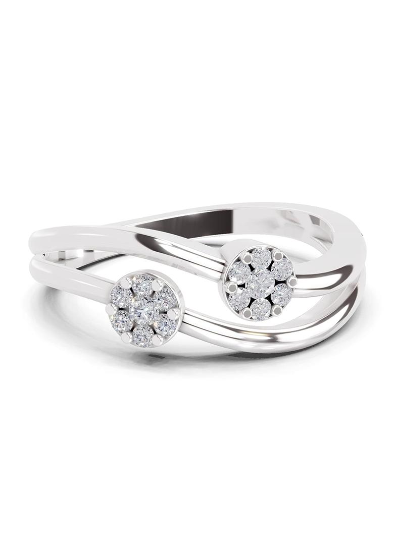 14Kt White Gold Lab Grown Diamond 0.18 Carat Round Solitaire Ring for Women