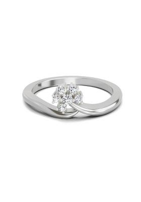 14Kt White Gold Lab Grown Diamond 0.11 Carat Round Shape Diamond Ring for Women