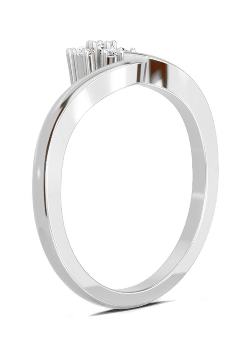 14Kt White Gold Lab Grown Diamond 0.11 Carat Round Shape Diamond Ring for Women