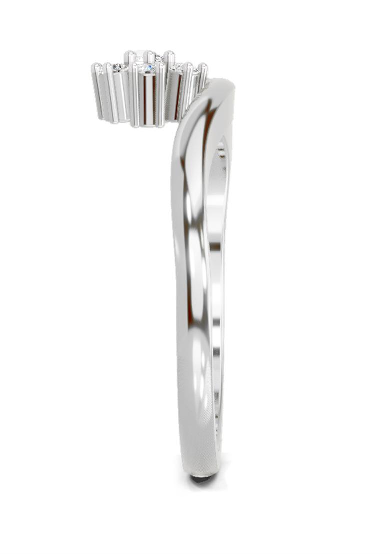 14Kt White Gold Lab Grown Diamond 0.11 Carat Round Shape Diamond Ring for Women