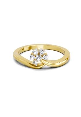 14Kt Yellow Gold Lab Grown Diamond 0.11 Carat Round Shape Diamond Ring for Women Size 5