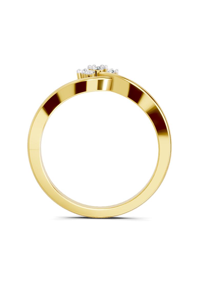 14Kt Yellow Gold Lab Grown Diamond 0.11 Carat Round Shape Diamond Ring for Women Size 5