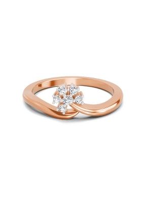 14Kt Rose Gold Lab Grown Diamond 0.11 Carat Round Shape Diamond Ring for Women 14Kt Rose Gold Size 5