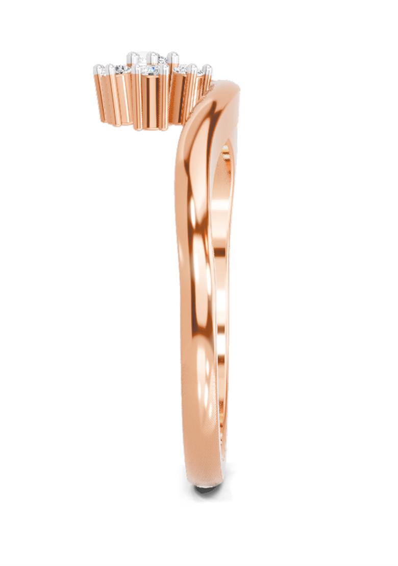 14Kt Rose Gold Lab Grown Diamond 0.11 Carat Round Shape Diamond Ring for Women 14Kt Rose Gold Size 5