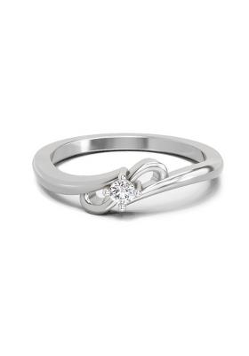 14Kt White Gold Lab Grown Diamond 0.07 Carat Round Solitaire Ring for Women