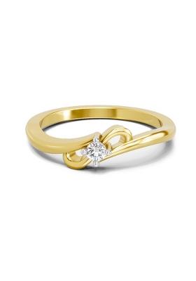 14Kt Yellow Gold Lab Grown Diamond 0.07 Carat Round Solitaire Ring for Women Size 5