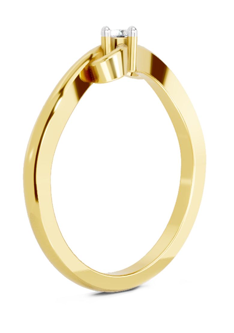 14Kt Yellow Gold Lab Grown Diamond 0.07 Carat Round Solitaire Ring for Women Size 5