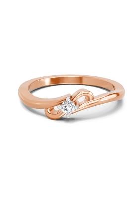 14Kt Rose Gold Lab Grown Diamond 0.07 Carat Round Solitaire Ring for Women 14Kt Rose Gold Size 5