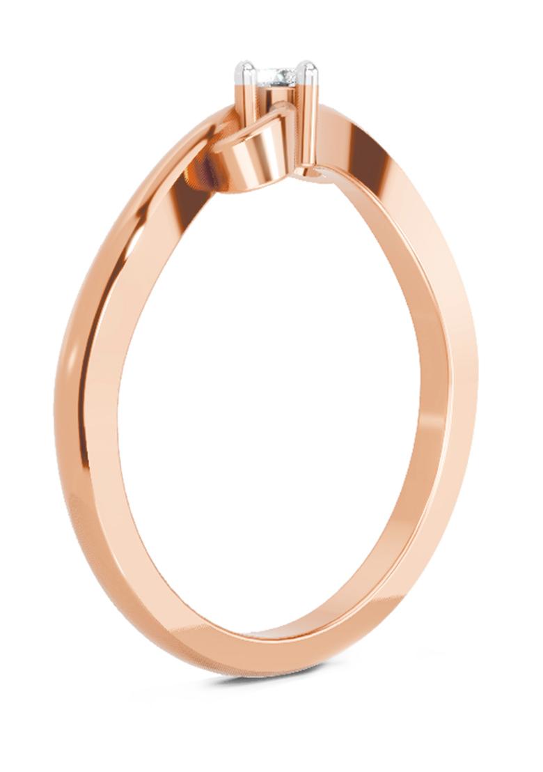 14Kt Rose Gold Lab Grown Diamond 0.07 Carat Round Solitaire Ring for Women 14Kt Rose Gold Size 5