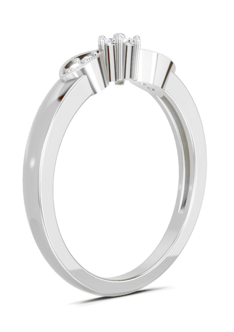 14Kt White Gold Lab Grown Diamond 0.11 Carat Round Cluster Ring for Women