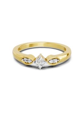 14Kt Yellow Gold Lab Grown Diamond 0.11 Carat Round Cluster Ring for Women Size 5