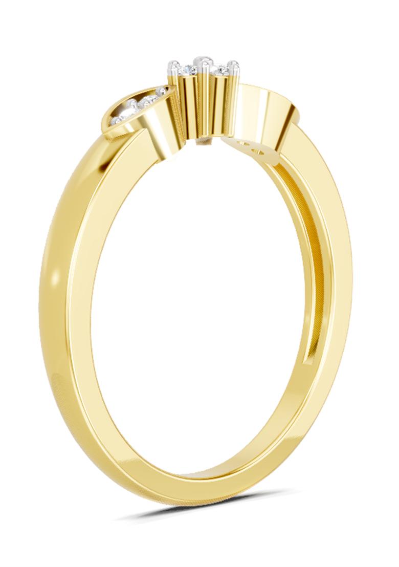 14Kt Yellow Gold Lab Grown Diamond 0.11 Carat Round Cluster Ring for Women Size 5