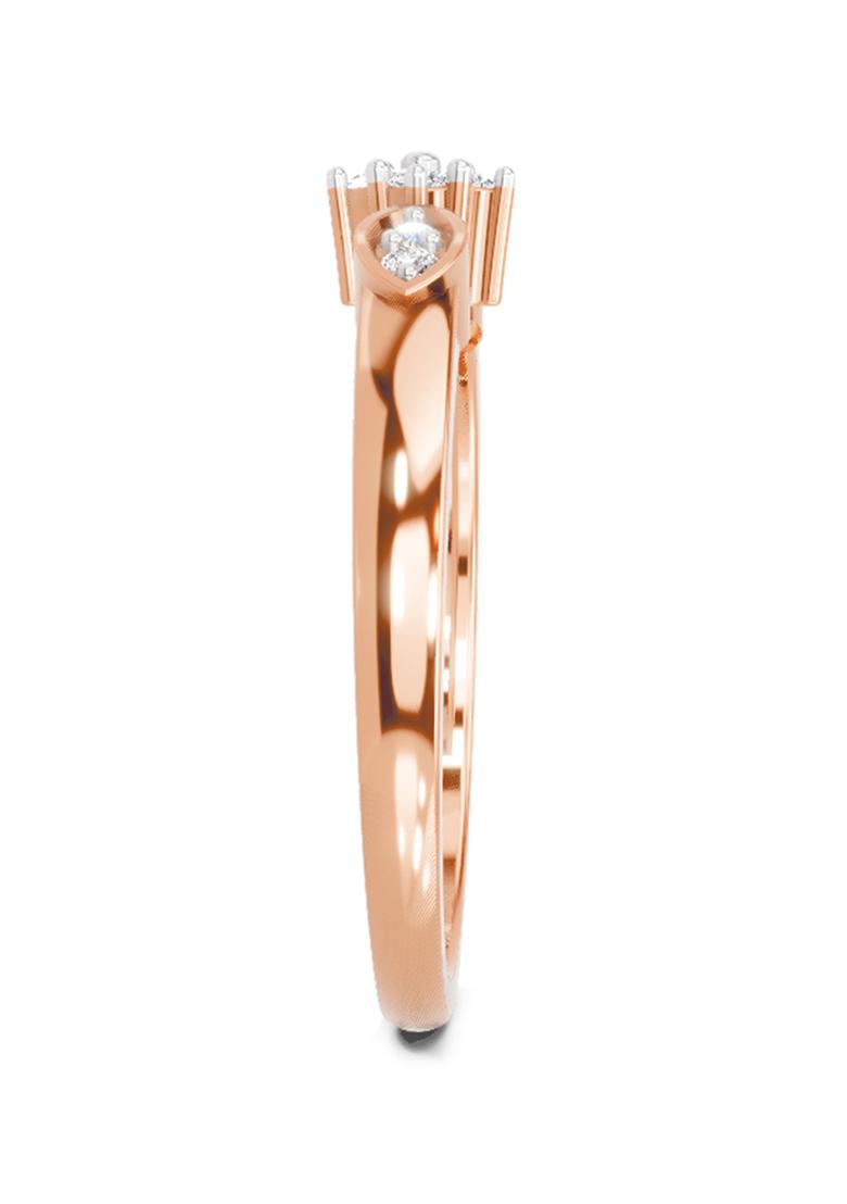 14Kt Rose Gold Lab Grown Diamond 0.11 Carat Round Cluster Ring for Women 14Kt Rose Gold Size 5
