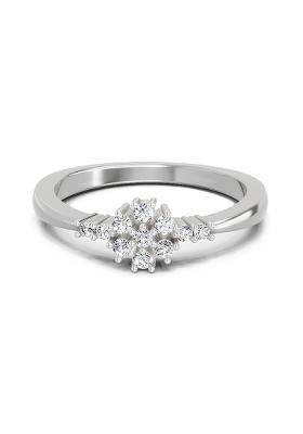 14Kt White Gold Lab Grown Diamond 0.16 Carat Round Cluster Ring for Women