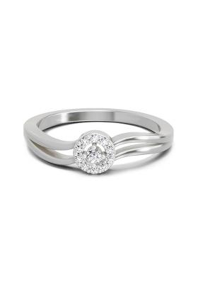 14Kt White Gold Lab Grown Diamond 0.09 Carat Round Halo Ring for Women