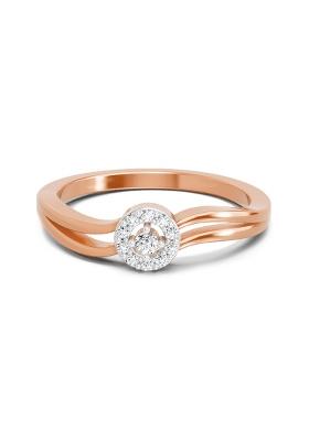 14Kt Rose Gold Lab Grown Diamond 0.09 Carat Round Halo Ring for Women 14Kt Rose Gold Size 5