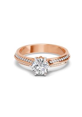 14Kt Rose Gold Lab Grown Diamond 0.96 Carat Round Solitaire Ring for Women 14Kt Rose Gold Size 5