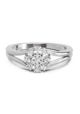 14Kt White Gold Lab Grown Diamond 0.17 Carat Round Solitaire Ring for Women