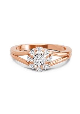 14Kt Rose Gold Lab Grown Diamond 0.17 Carat Round Solitaire Ring for Women 14Kt Rose Gold Size 5