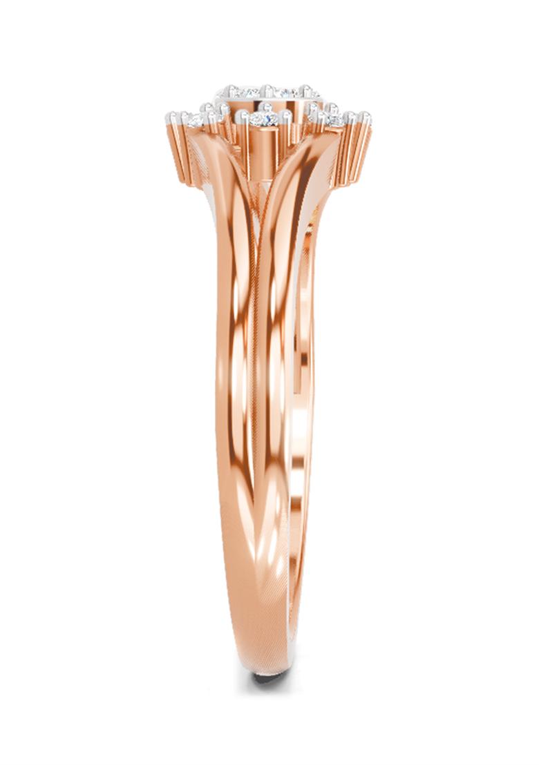 14Kt Rose Gold Lab Grown Diamond 0.17 Carat Round Solitaire Ring for Women 14Kt Rose Gold Size 5