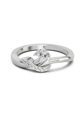 14Kt White Gold Lab Grown Diamond 0.11 Carat Round Cluster Ring for Women
