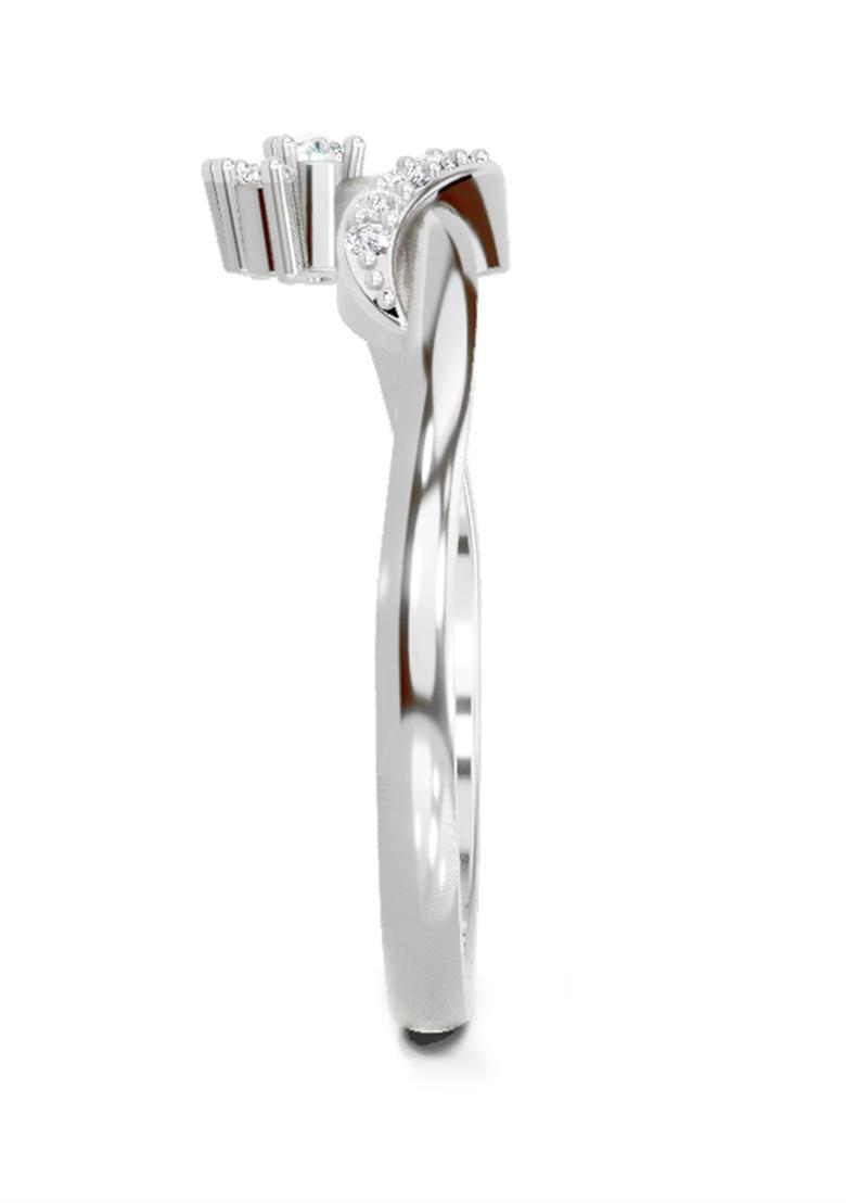 14Kt White Gold Lab Grown Diamond 0.11 Carat Round Cluster Ring for Women