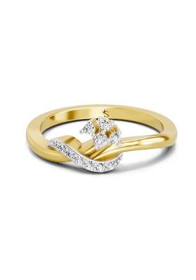 14Kt Yellow Gold Lab Grown Diamond 0.11 Carat Round Cluster Ring for Women Size 5