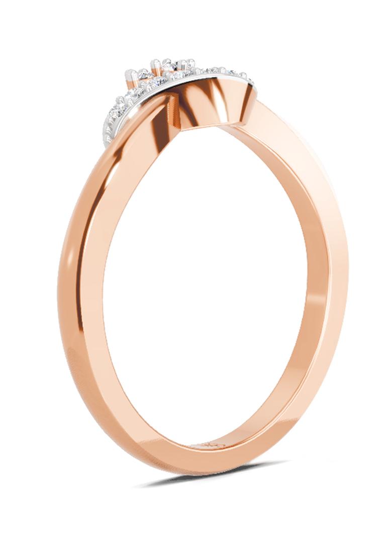14Kt Rose Gold Lab Grown Diamond 0.11 Carat Round Cluster Ring for Women 14Kt Rose Gold Size 5