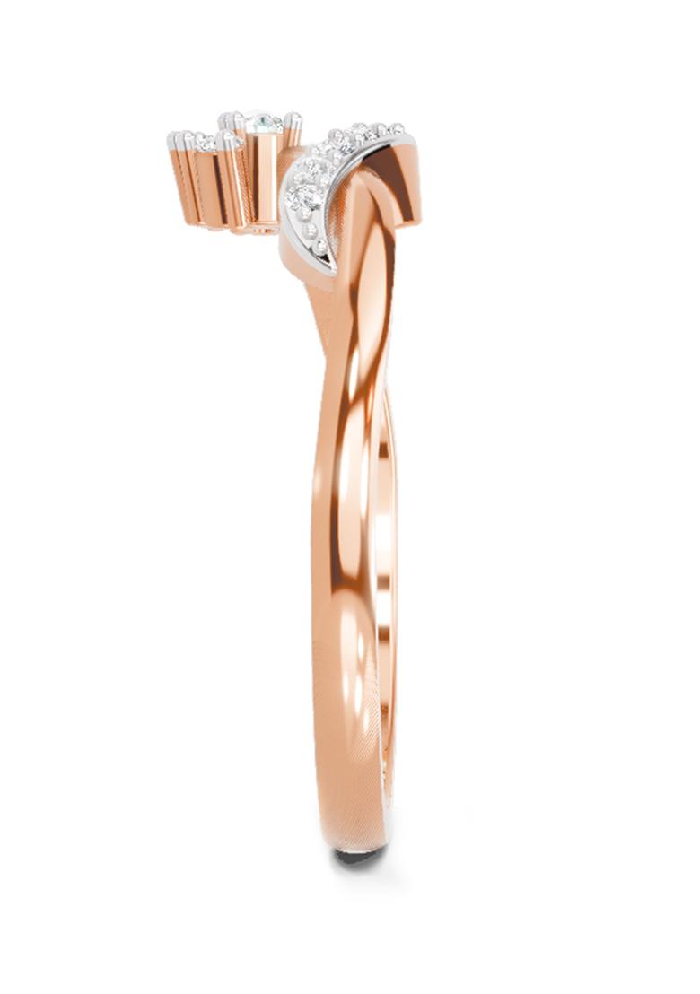 14Kt Rose Gold Lab Grown Diamond 0.11 Carat Round Cluster Ring for Women 14Kt Rose Gold Size 5