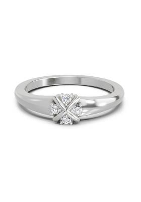 14Kt White Gold Lab Grown Diamond 0.08 Carat Round Cluster Ring for Women